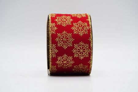 Glitter Snowflakes Wired Ribbon_KF7212G-8_red